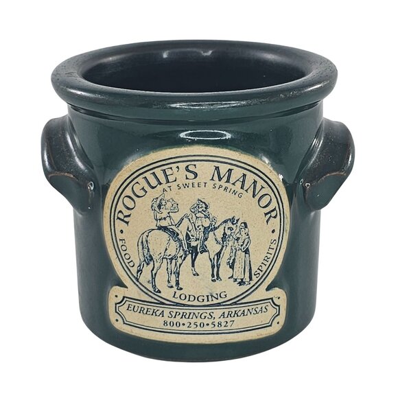 Rogues Manor Green Ceramic Crock Deneen Pottery Small Collectible Decor - Picture 1 of 8